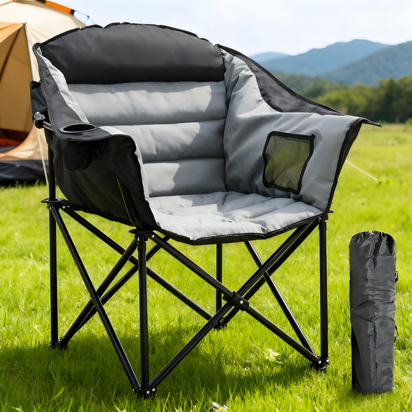 Oversized Folding Camping Chair: 500 LBS Capacity for Ultimate Outdoor Comfort