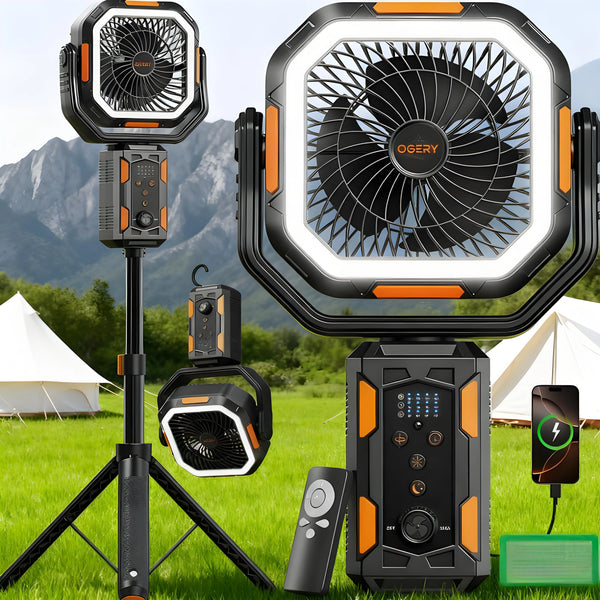 Camping Fan with Detachable Tripod: 4-in-1