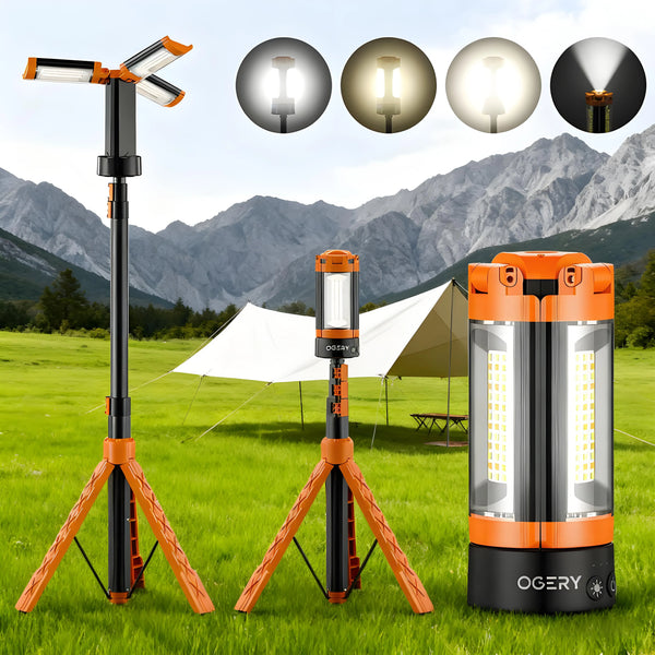 Rechargeable 10000mAh Camping Light with Detachable Tripod