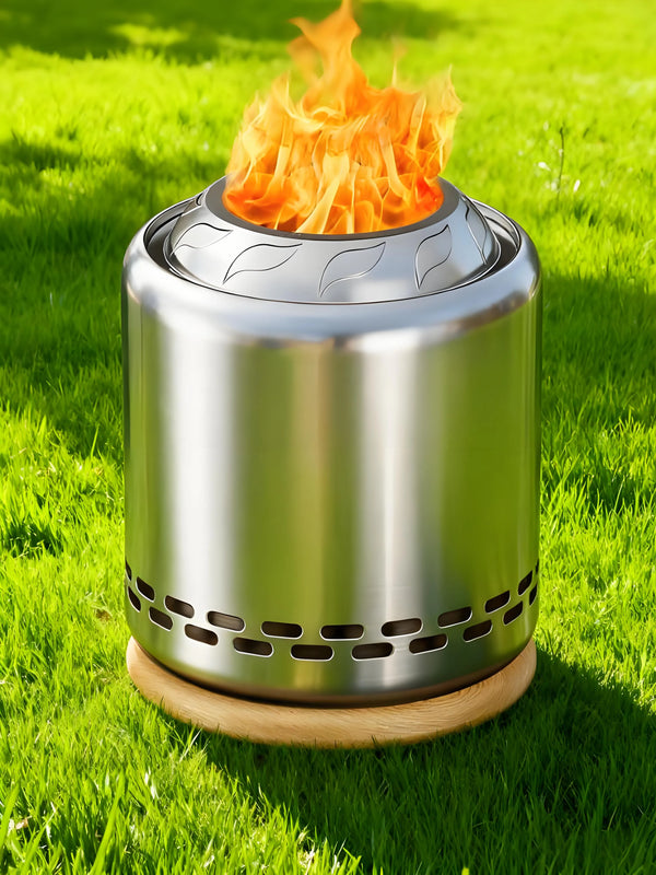 Stove Tabletop Fire Pit with Stand: Compact Smokeless Warmth for Your Outdoor Adventures